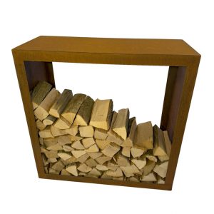 Holzlager Sophia H 1000mm Cortenstahl ohne Rückwand